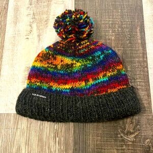 US Sherpa Rainbow Knit Fleece Lined Wool Hat. NWOT